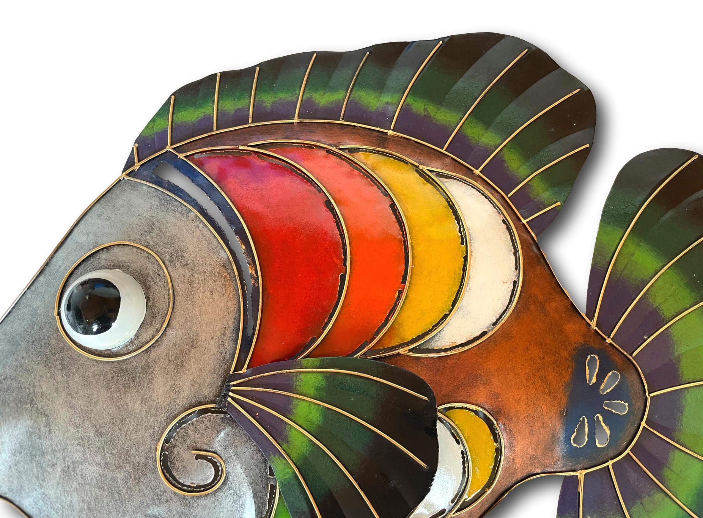 Colourful Fish Wall Art - Handmade Bali Metal Art - Island Buddha